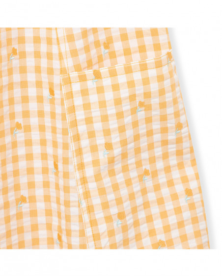 Maman robe chasuble à carreaux fille orange picnic time Maman robe chasuble à carreaux fille orange picnic time