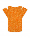 Tee-shirt en jersey fleur fille orange summer festival Tee-shirt en jersey fleur fille orange summer festival