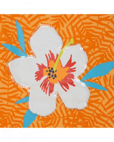 Tee-shirt en jersey fleur fille orange summer festival Tee-shirt en jersey fleur fille orange summer festival