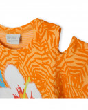 Tee-shirt en jersey fleur fille orange summer festival Tee-shirt en jersey fleur fille orange summer festival