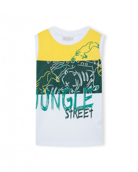 Tee-shirt en jersey bretelles garçon blanche jungle street