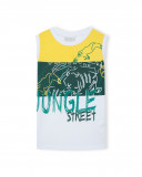Tee-shirt en jersey bretelles garçon blanche jungle street Tee-shirt en jersey bretelles garçon blanche jungle street