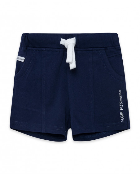 Bermuda en jersey lacets garçon marine basicos kids Bermuda en jersey lacets garçon marine basicos kids