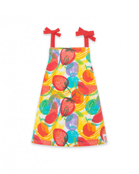 Tee-shirt en jersey bretelles fille rouge fruitty time Tee-shirt en jersey bretelles fille rouge fruitty time