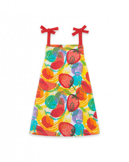 Tee-shirt en jersey bretelles fille rouge fruitty time Tee-shirt en jersey bretelles fille rouge fruitty time