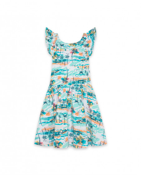 Robe en jersey imprimé fille bleu venice beach Robe en jersey imprimé fille bleu venice beach