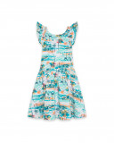 Robe en jersey imprimé fille bleu venice beach Robe en jersey imprimé fille bleu venice beach