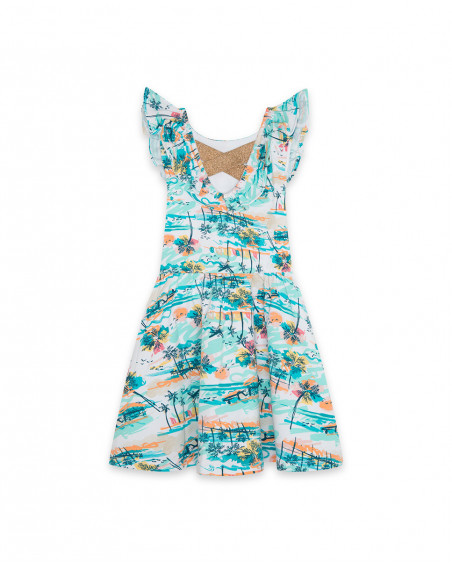 Robe en jersey imprimé fille bleu venice beach Robe en jersey imprimé fille bleu venice beach