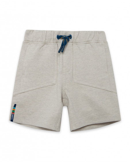 Bermuda en coton molletonné avec poches garçon beige free time