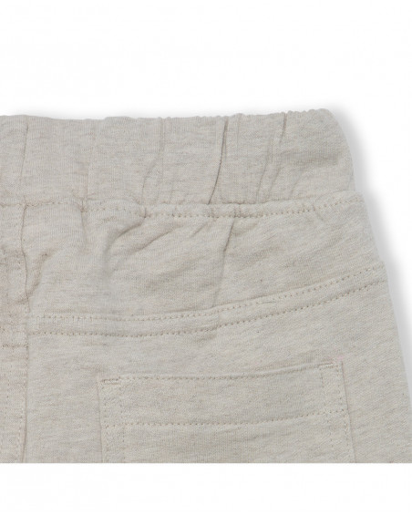 Bermuda en coton molletonné avec poches garçon beige free time