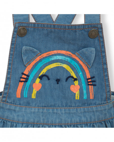 Robe en jeans et tee-shirt à rayures fille bleu smile today Robe en jeans et tee-shirt à rayures fille bleu smile today