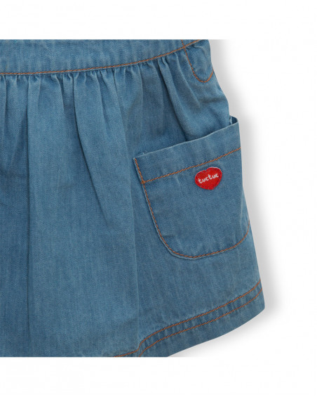 Robe en jeans et tee-shirt à rayures fille bleu smile today Robe en jeans et tee-shirt à rayures fille bleu smile today