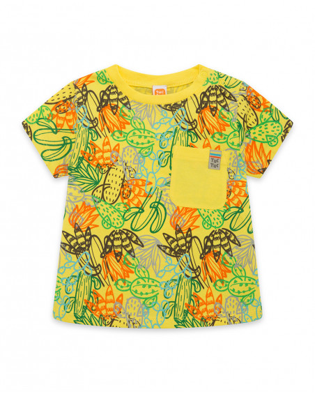 Tee-shirt en jersey imprimée garçon jaune funcactus Tee-shirt en jersey imprimée garçon jaune funcactus