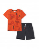 Tee-shirt et bermuda en jersey lacets garçon rouge play Tee-shirt et bermuda en jersey lacets garçon rouge play