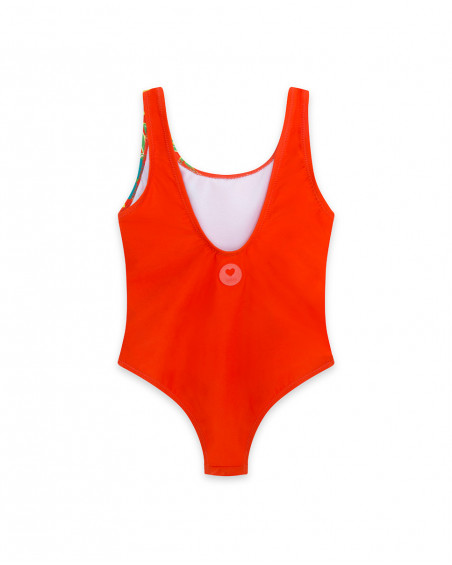 Maillot de bain imprimé fille orange summer festival Maillot de bain imprimé fille orange summer festival