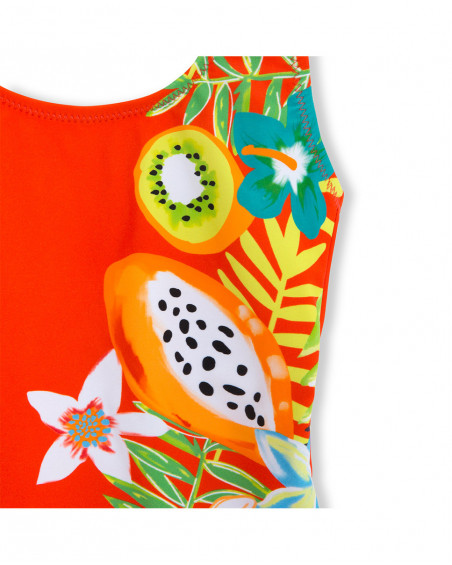 Maillot de bain imprimé fille orange summer festival Maillot de bain imprimé fille orange summer festival