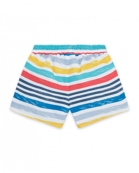 Short de bain à rayures garçon blanche enjoy the sun Short de bain à rayures garçon blanche enjoy the sun
