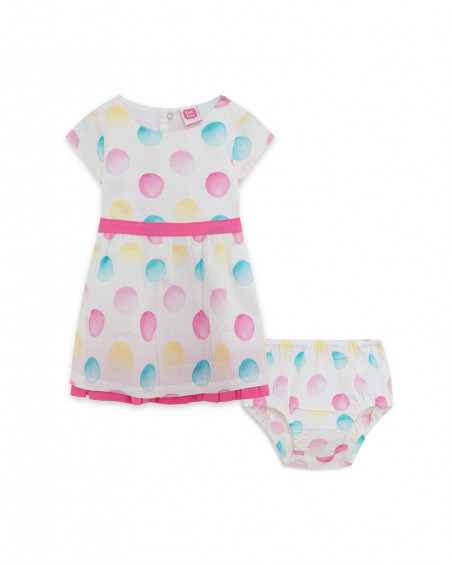 Robe en popeline points fille blanche icy and sweet Robe en popeline points fille blanche icy and sweet
