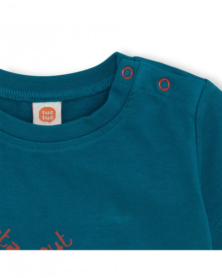 Tee-shirt en jersey imprimée fille bleu smile today Tee-shirt en jersey imprimée fille bleu smile today