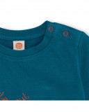 Tee-shirt en jersey imprimée fille bleu smile today Tee-shirt en jersey imprimée fille bleu smile today