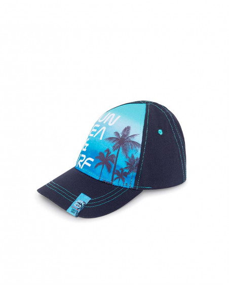 Visera en sergé imprimée garçon bleu surf club