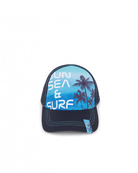 Visera en sergé imprimée garçon bleu surf club