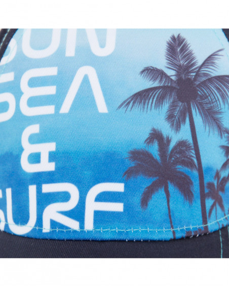 Visera en sergé imprimée garçon bleu surf club