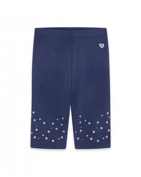 Leggings cycliste en jersey étoiles fille marine basicos kids Leggings cycliste en jersey étoiles fille marine basicos kids