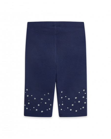 Leggings cycliste en jersey étoiles fille marine basicos kids Leggings cycliste en jersey étoiles fille marine basicos kids