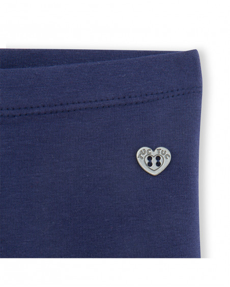 Leggings cycliste en jersey étoiles fille marine basicos kids Leggings cycliste en jersey étoiles fille marine basicos kids
