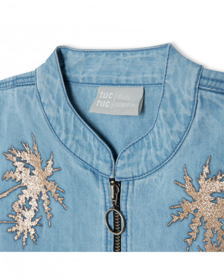 Veste en jeans avec fermeture éclair fille bleu venice beach