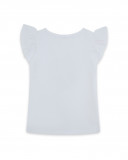 Tee-shirt en jersey volants fille blanche basicos baby Tee-shirt en jersey volants fille blanche basicos baby