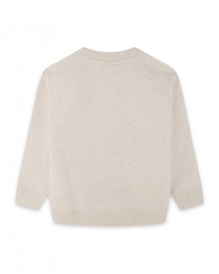 Sweat-shirt en peluche fermée garçon beige free time Sweat-shirt en peluche fermée garçon beige free time