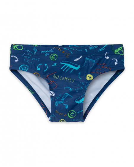 Slip de bain imprimé garçon bleu free time Slip de bain imprimé garçon bleu free time