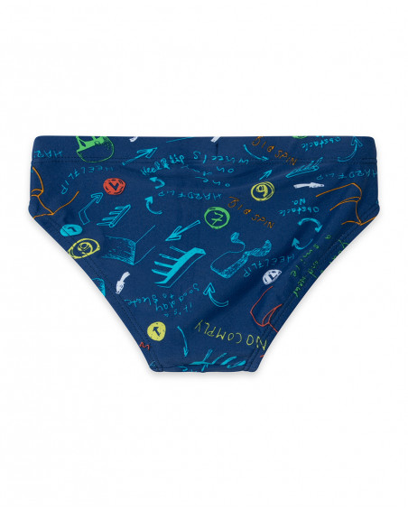 Slip de bain imprimé garçon bleu free time Slip de bain imprimé garçon bleu free time