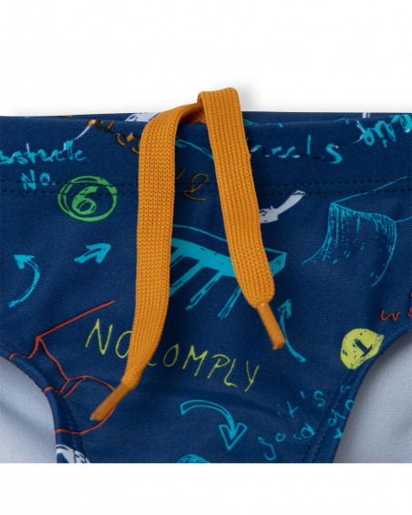 Slip de bain imprimé garçon bleu free time Slip de bain imprimé garçon bleu free time