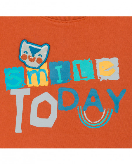 Sweat-shirt en peluche fermée fille orange smile today Sweat-shirt en peluche fermée fille orange smile today
