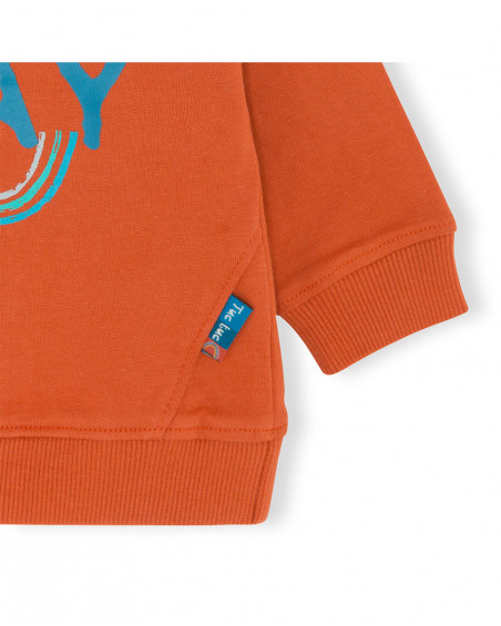 Sweat-shirt en peluche fermée fille orange smile today Sweat-shirt en peluche fermée fille orange smile today