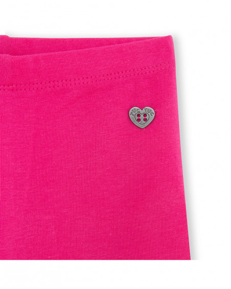 Leggings cycliste en jersey étoiles fille fucsia basicos kids