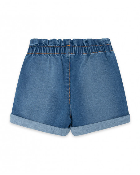Short en jeans coeurs fille bleu smile today Short en jeans coeurs fille bleu smile today