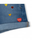 Short en jeans coeurs fille bleu smile today Short en jeans coeurs fille bleu smile today