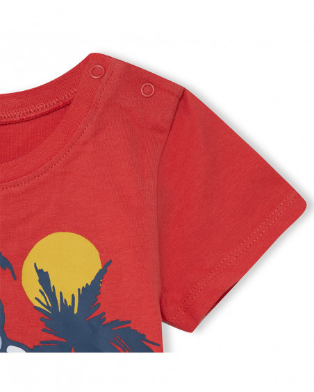 Tee-shirt en jersey imprimée garçon orange enjoy the sun