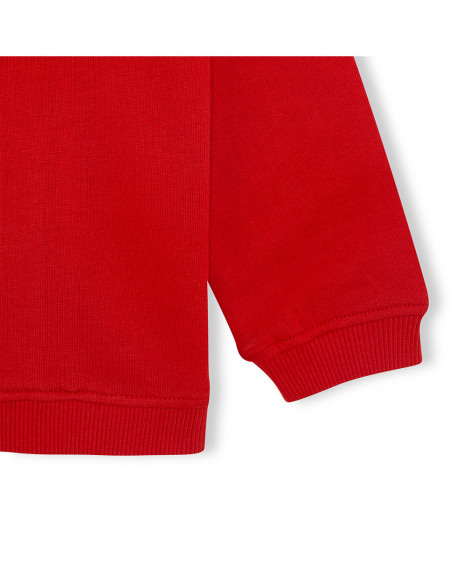 Veste en coton molletonné avec fermeture éclair fille rouge red