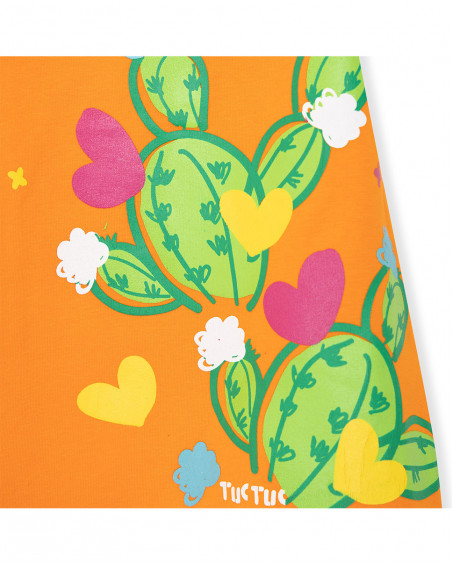 Tee-shirt en jersey cactus fille orange funcactus Tee-shirt en jersey cactus fille orange funcactus