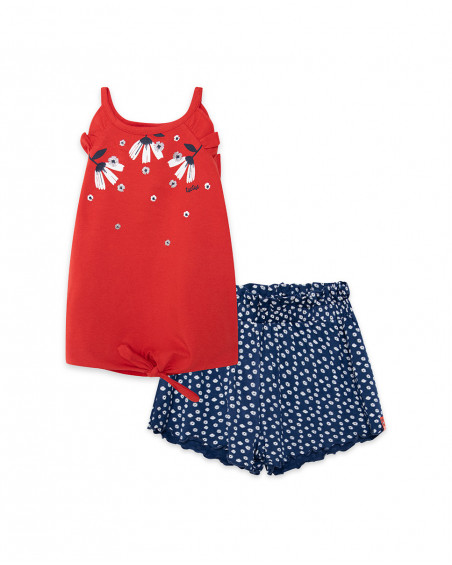 Tee-shirt et short en jersey points fille rouge sea lovers Tee-shirt et short en jersey points fille rouge sea lovers