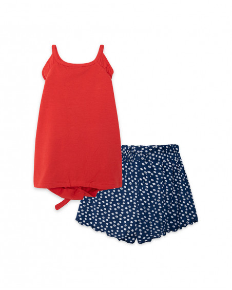 Tee-shirt et short en jersey points fille rouge sea lovers Tee-shirt et short en jersey points fille rouge sea lovers