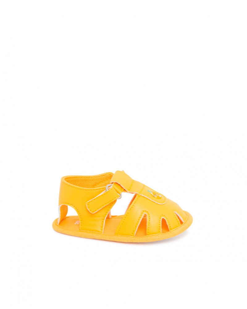 Sandales en daim velcro garçon orange picnic time