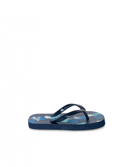 Tongs imprimées garçon bleu surf club