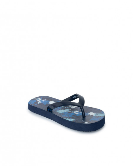 Tongs imprimées garçon bleu surf club