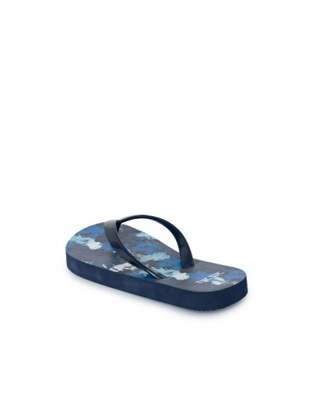 Tongs imprimées garçon bleu surf club